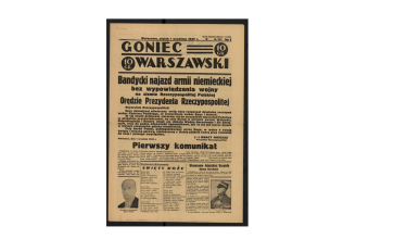 Goniec Warszawski R. 5, nr 243 (1 września 1939).Domena publiczna. Biblioteka Narodowa. Źródło: polona.pl