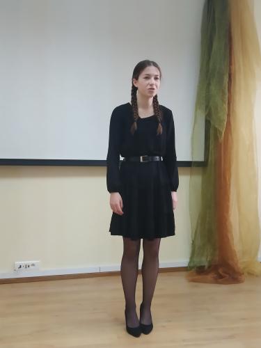 Agata Osip - laureatka III miejsca podczas recytacji