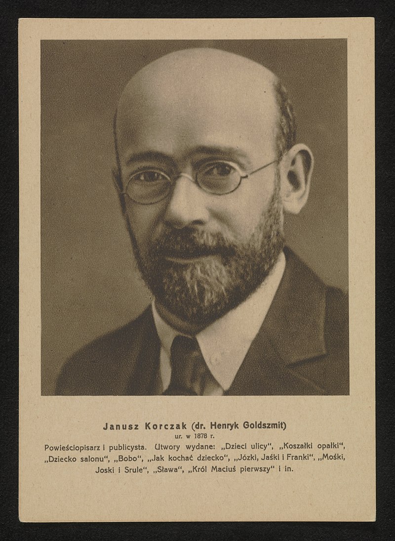 Janusz Korczak na pocztówce wydanej w Warszawie w 1933, Fot. domena publiczna, źródło commons.wikimedia.org