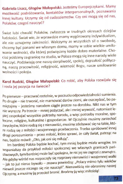Strona 73 z książki pt. Prymas Wyszyński do młodych